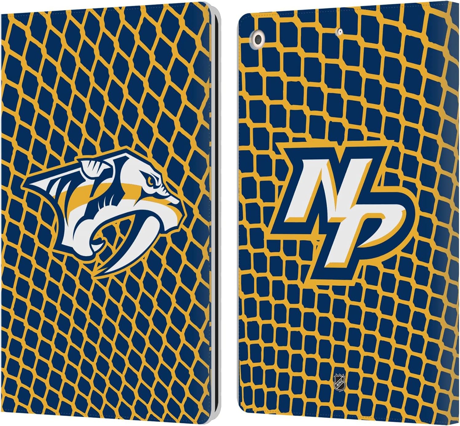 NHL Net Pattern Nashville Predators Leather Wallet Case for iPad