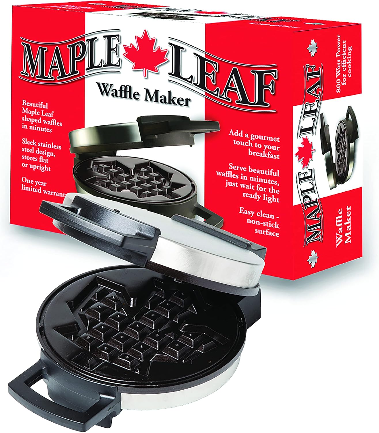 Maple Leaf Shaped Waffle Maker | Non-stick | Perfect for Chaffles & Pancakes
