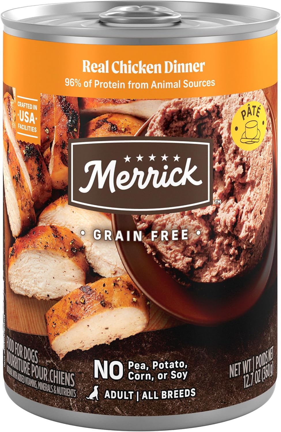Merrick Grain Free Premium Canned Dog Food with Real Chicken
