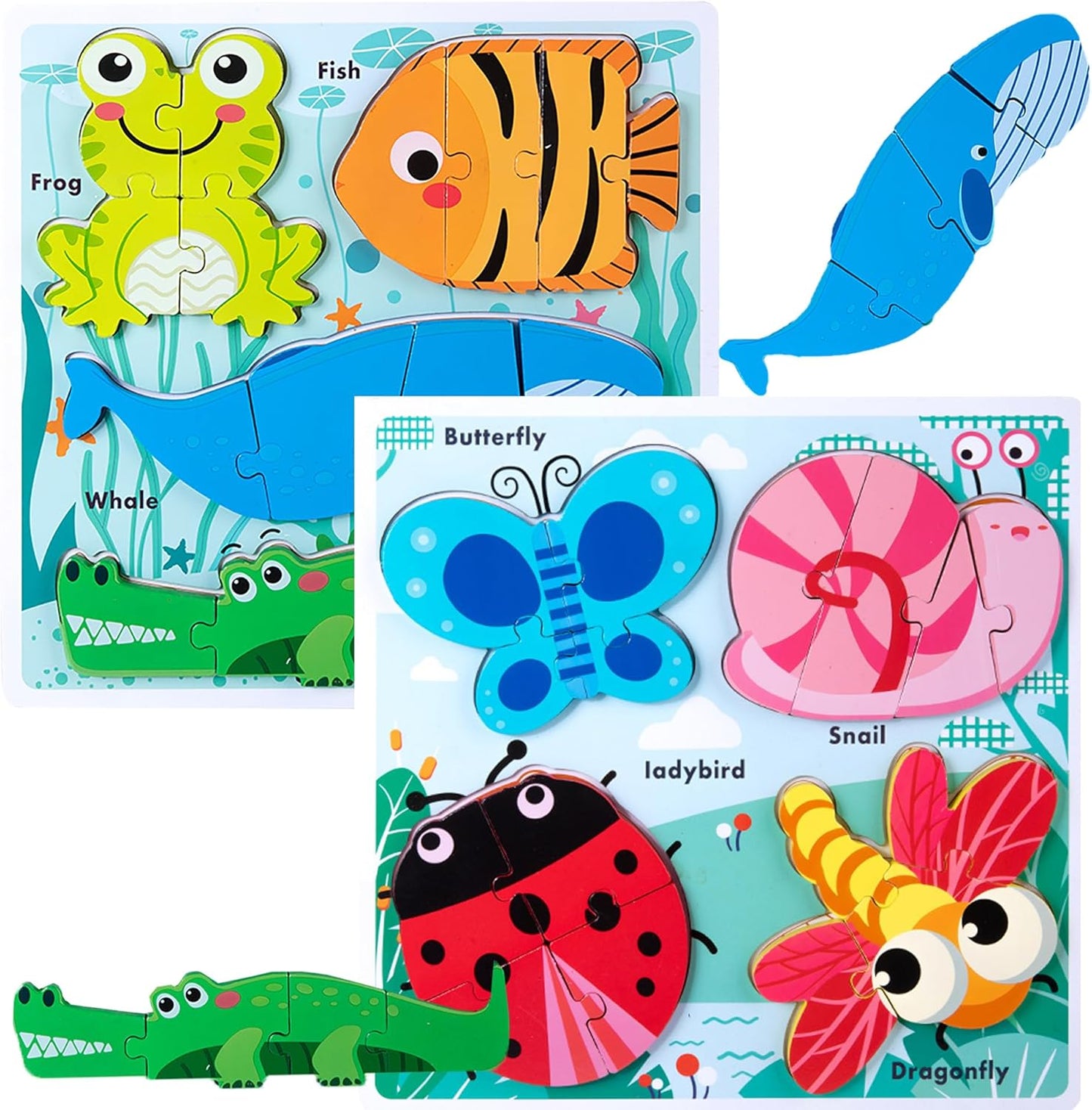 Montessori Wooden Creature Puzzles: Toddler Education at its Finest