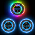 TOSY Bundle of 3 RGB Black + 2X Blue Frisbee - 16M Color Lighted Discs