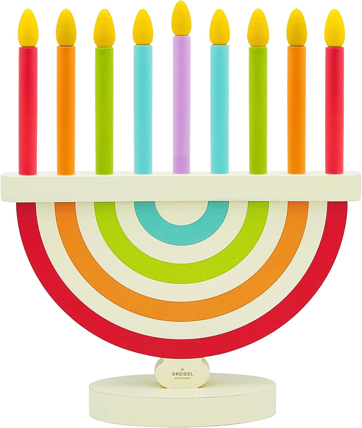 Hanukkah Children's Wooden Menorah with Removable Candles Set