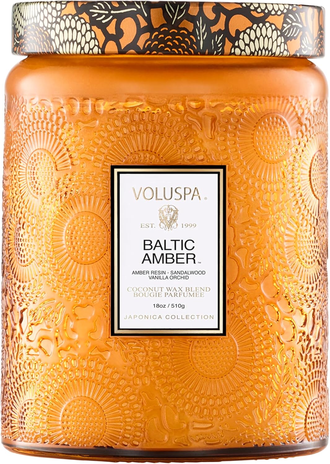 Voluspa Baltic Amber Candle for Home - 100 Hour Burn Time