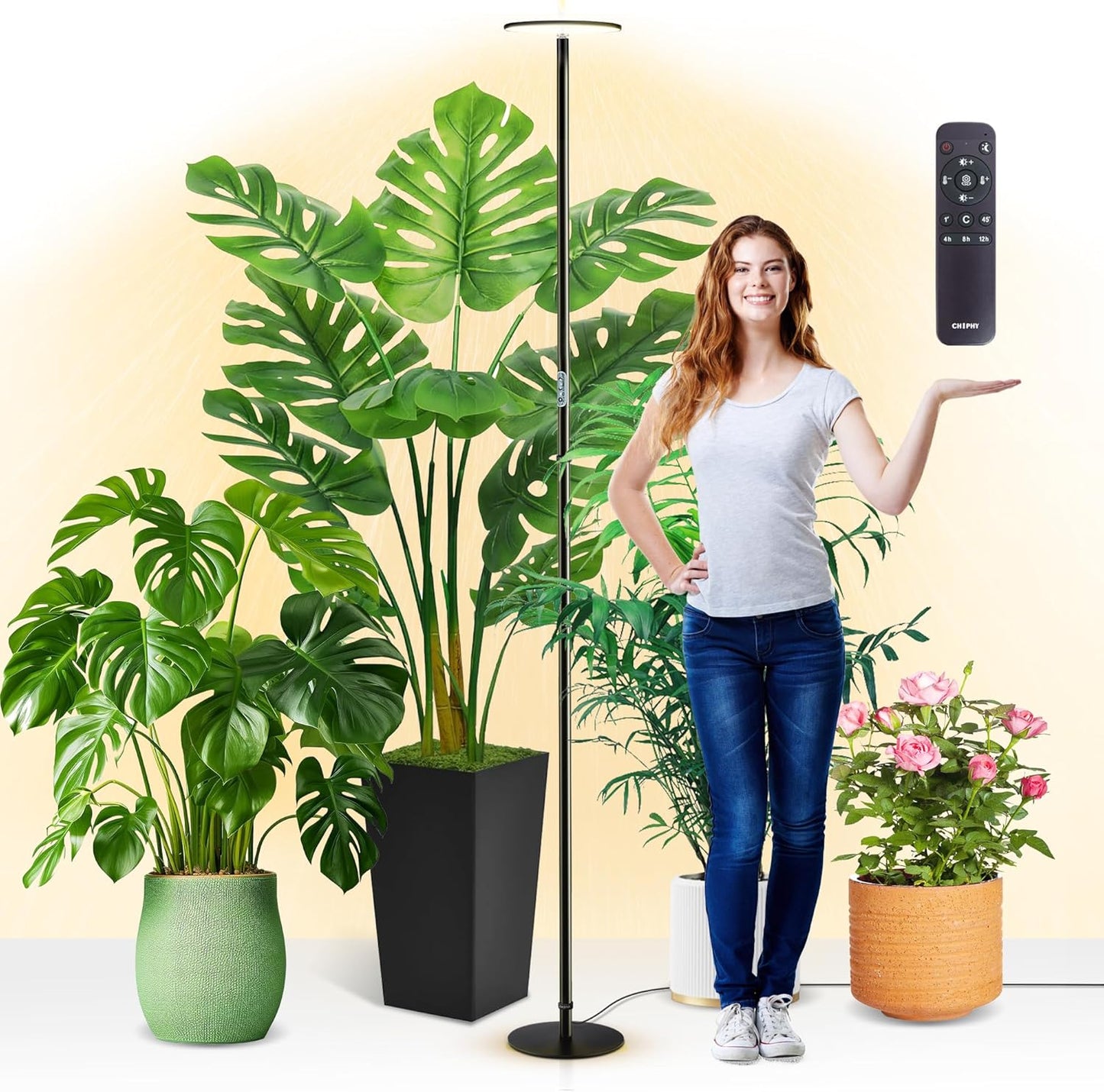 Full Spectrum Grow Light for Indoor Plants, 85ft Adjustable Height