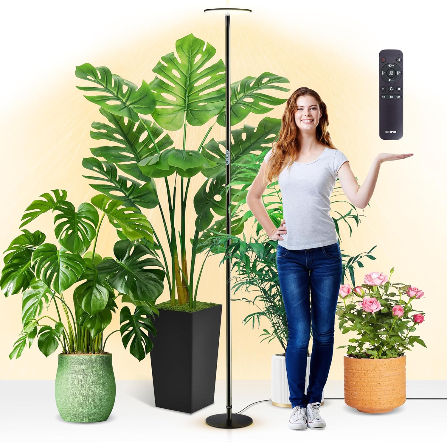 Full Spectrum Grow Light for Indoor Plants, 85ft Adjustable Height