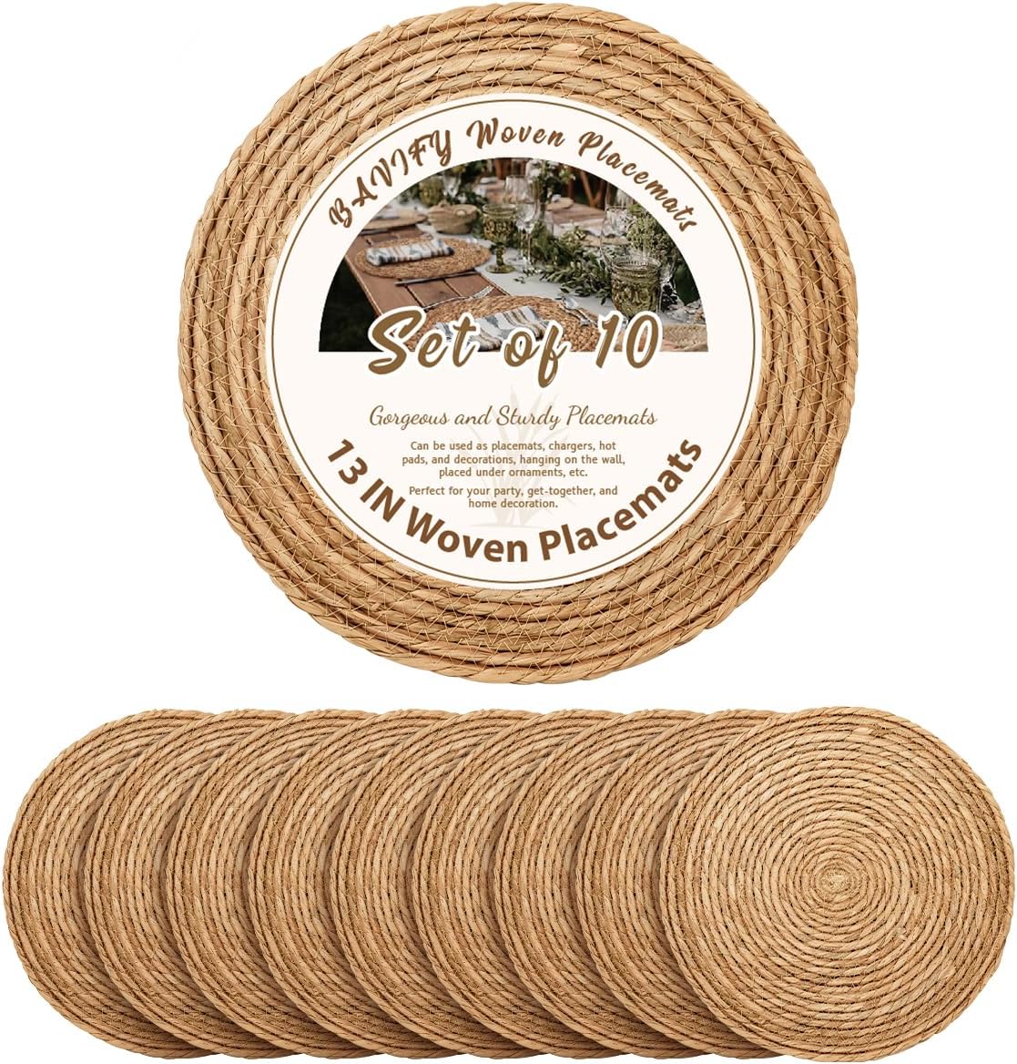 Set of 10 Boho Farmhouse Placemats - Rustic & Stylish!