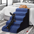 Dog Stairs 5-Step Foam Ramp for High Beds up to 28in - Blue Comfort
