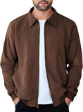 Men's Casual Suede Bomber Jacket - Lightweight Layering Choice