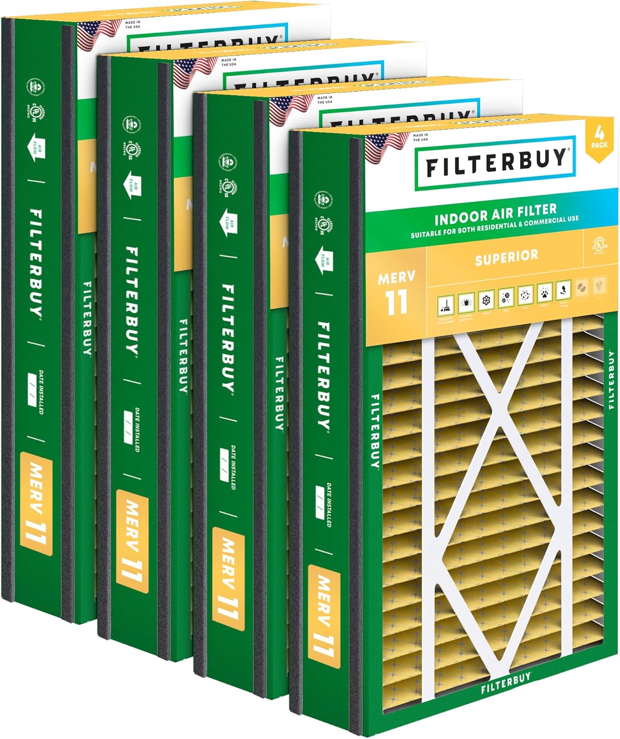 16x25x5 Air Filter MERV 11 for Allergen Defense Replacement