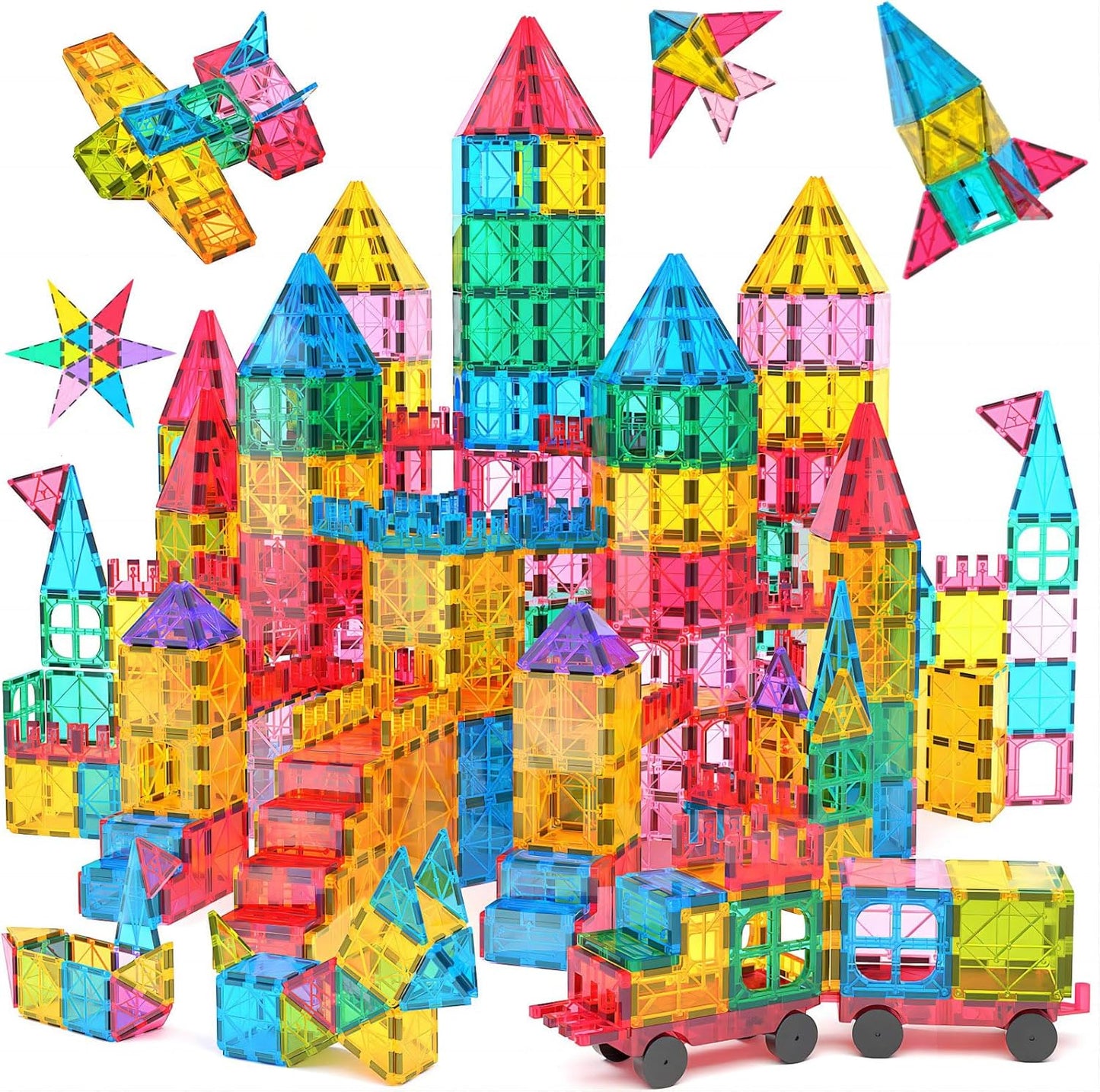 Jasonwell 108PCS Magnetic Tiles Building Blocks Set for Kids