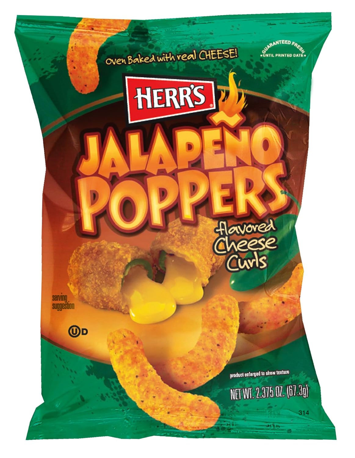 Herr's Jalapeno Poppers Cheese Curls - Bold Flavor Snack