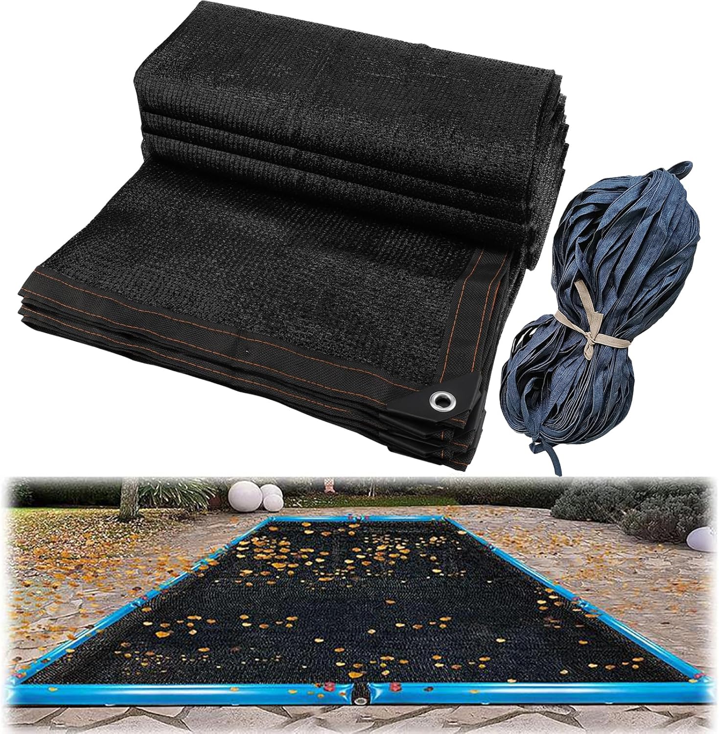 18x36FT Rectangle Pool Leaf Net Cover for Inground Pools
