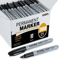 Permanent Markers Bulk 300 Pack Fine Tip Black - Reliable, Low-Odor