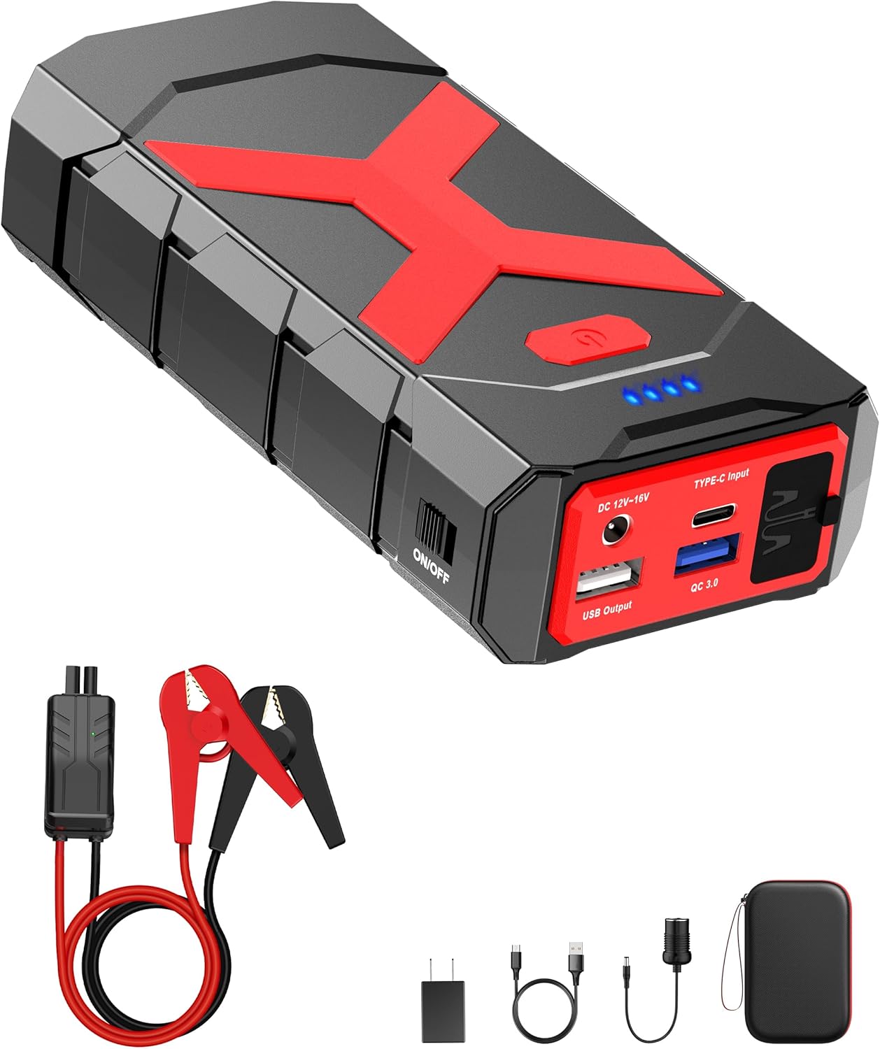 BooKoo 12V 2000A Jump Starter - Powerful Portable Booster