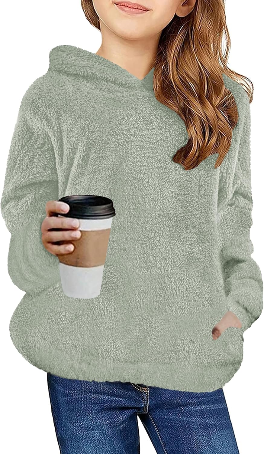 Fuzzy Fleece Hoodies for Girls - Cozy Sherpa Pullover Style