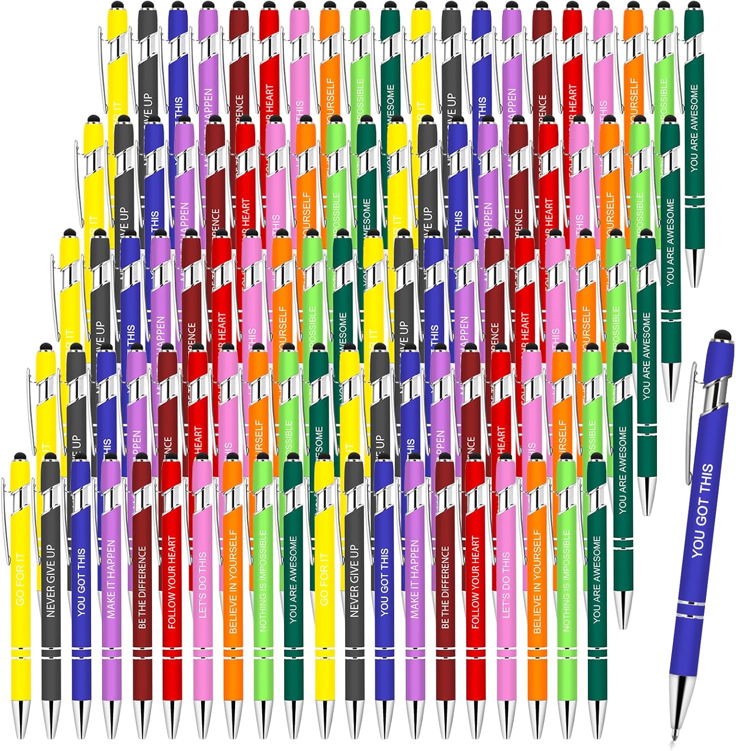 100 PCS Inspirational Pens Bulk for Motivational Gifting