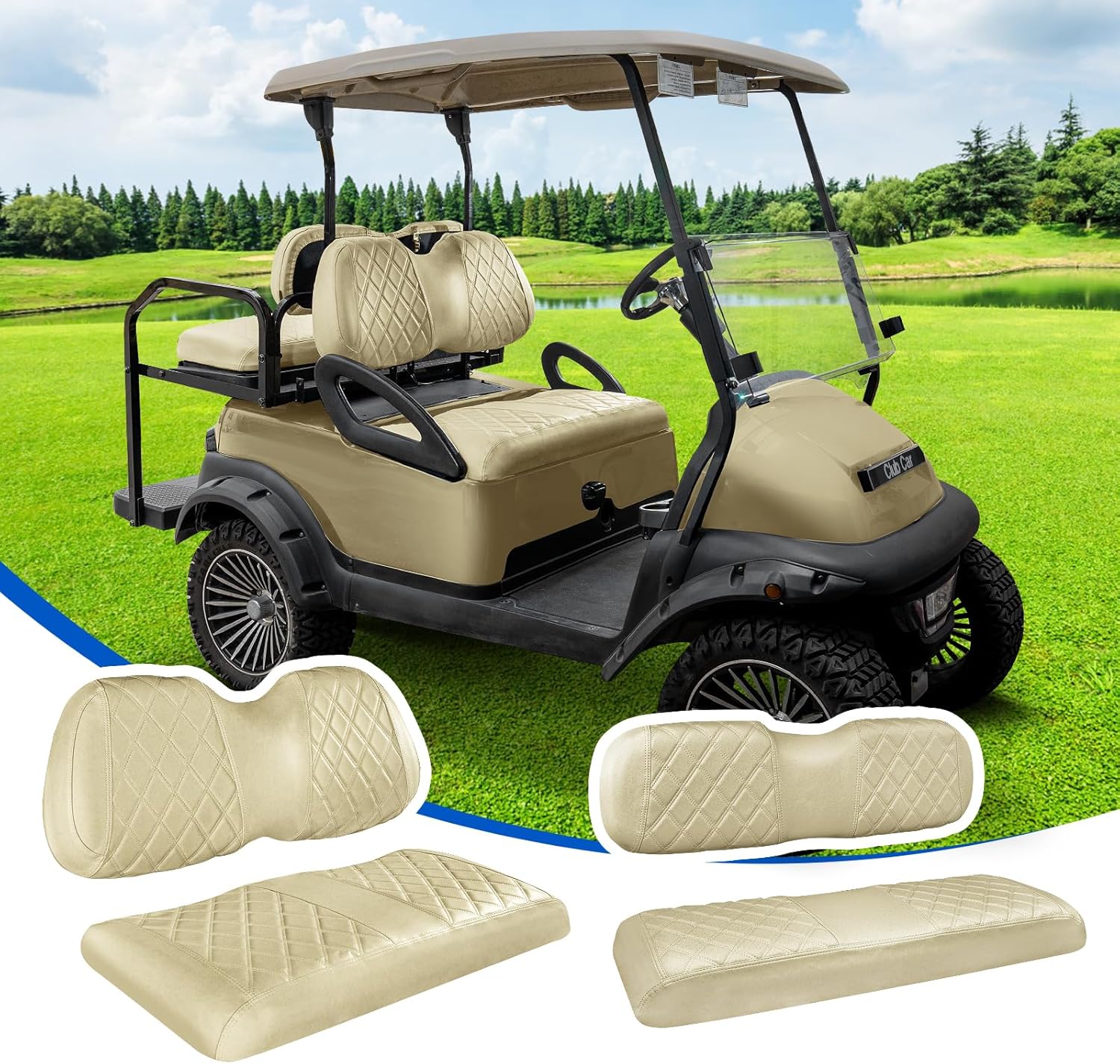 NOKINS Golf Cart Seat Covers Kit for Club Car Precedent Buff