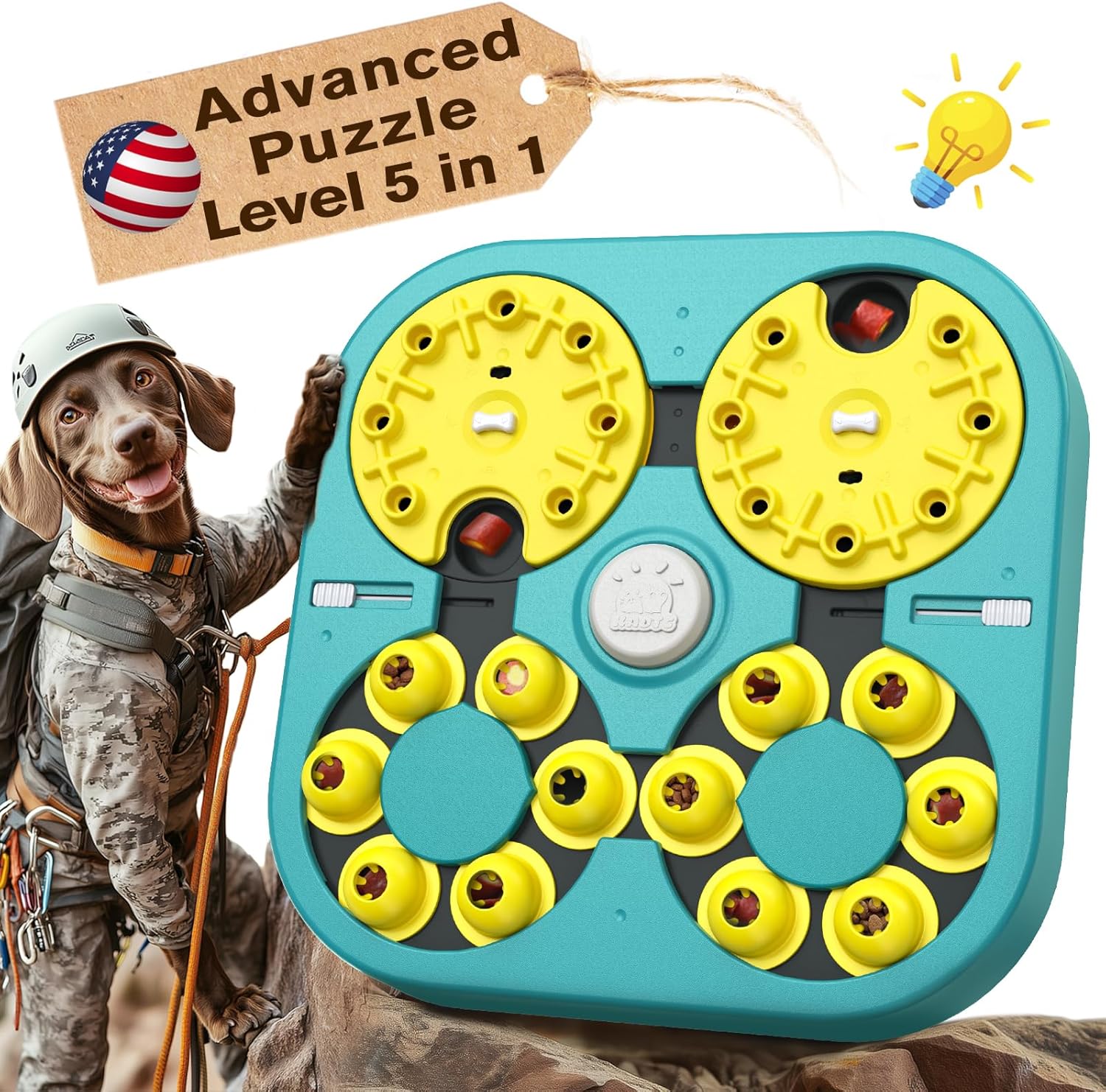KADTC Advanced Dog Puzzle Toy for Smart Dogs - 5 Levels of Fun