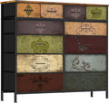 Dresser for Bedroom with 12 Drawers - Tall Fabric Drawer Chest