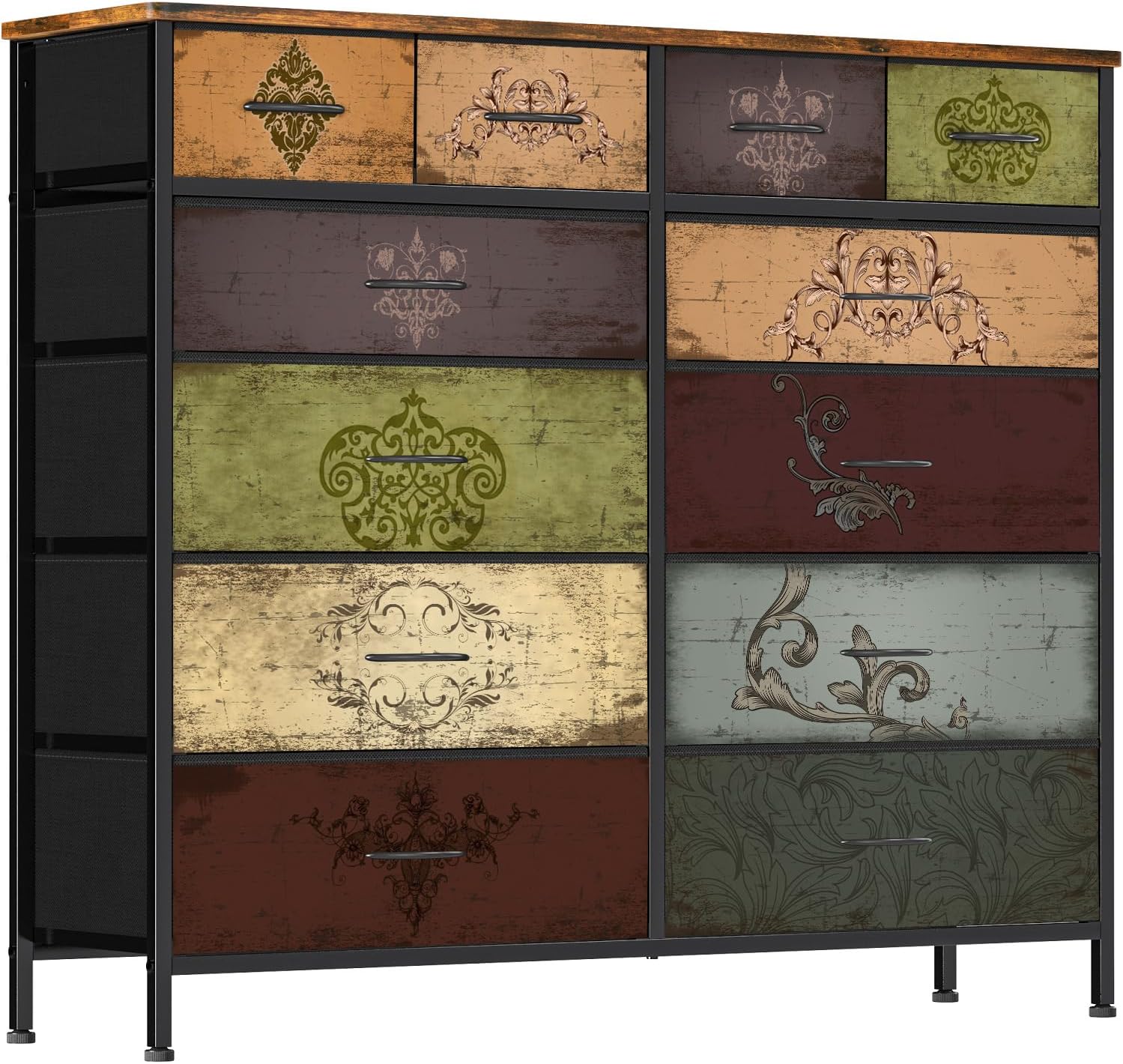Dresser for Bedroom with 12 Drawers - Tall Fabric Storage Unit