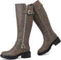 Womens Knee High Boots Classic Comfort Riding Combat Boot - Faux