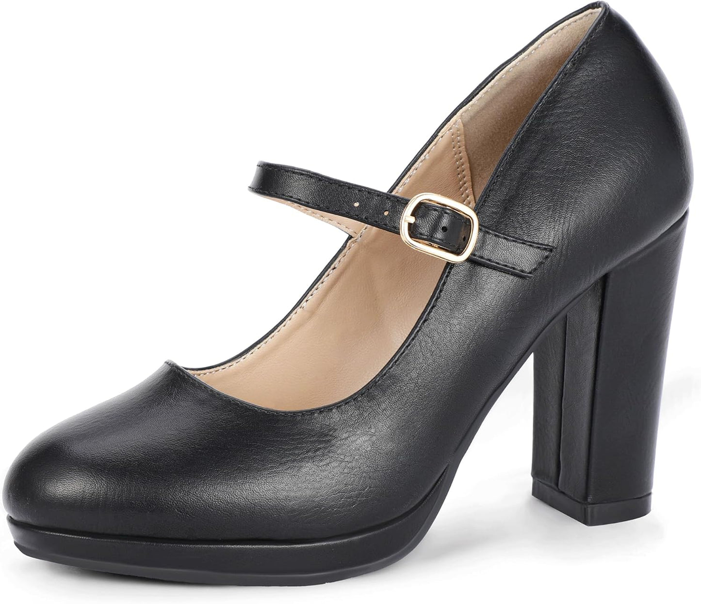 IDIFU Mary Jane Shoes Closed Toe Heels for Women Fashion