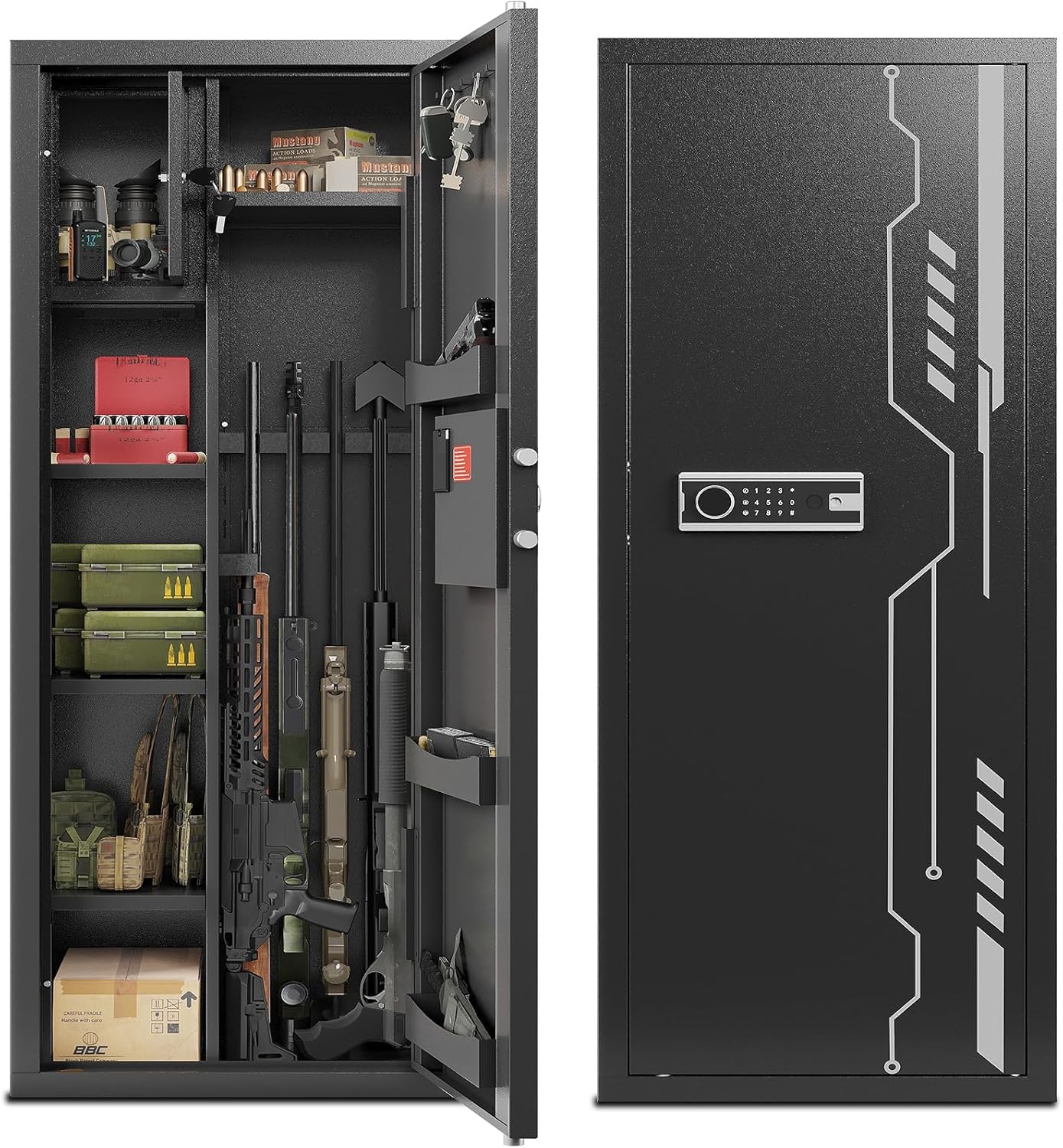 KAER 8-12 Gun Safes for Home with Quick Access and Storage