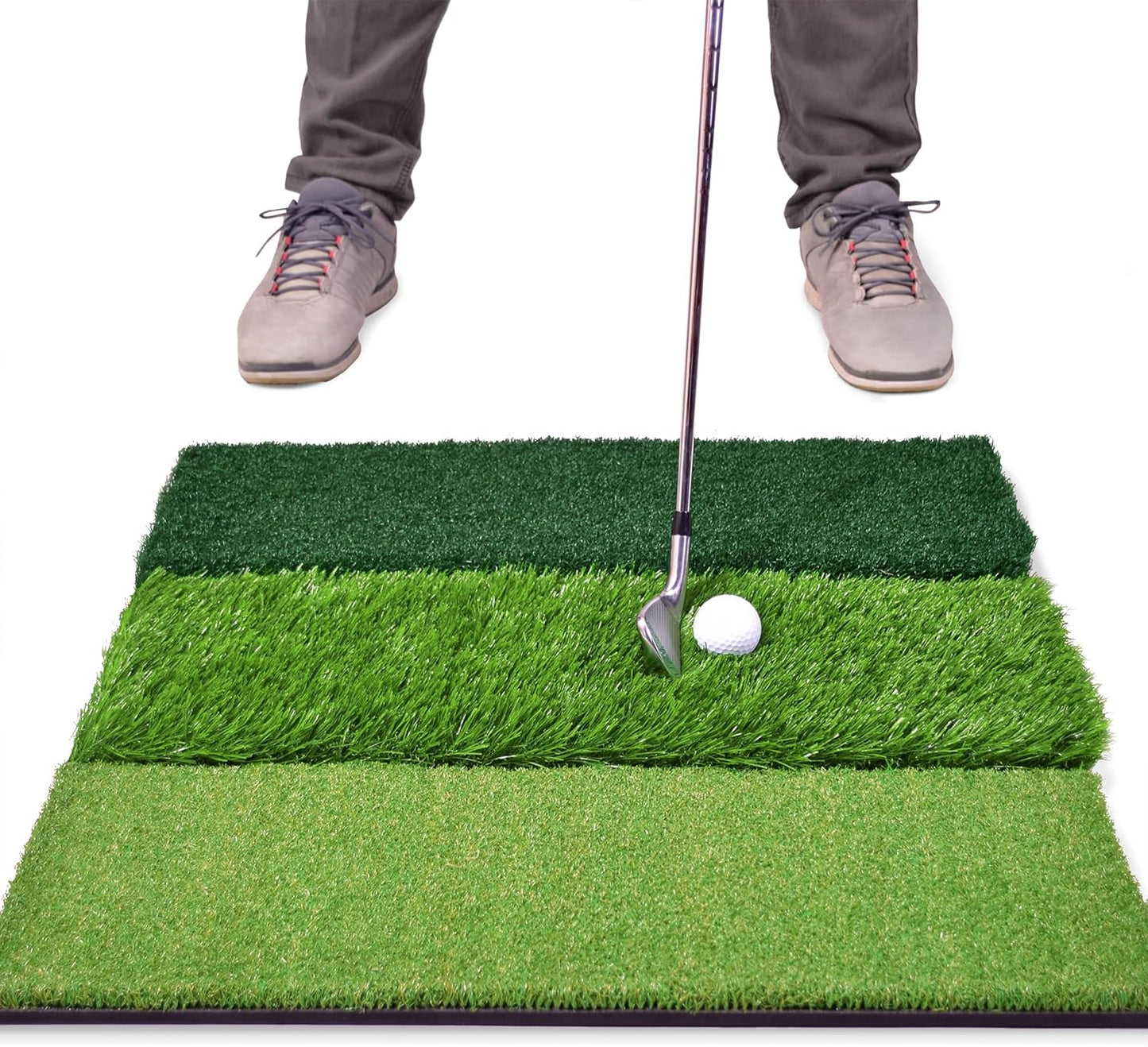 GoSports Tri-Turf XL Golf Practice Hitting Mat for Swing Mastery