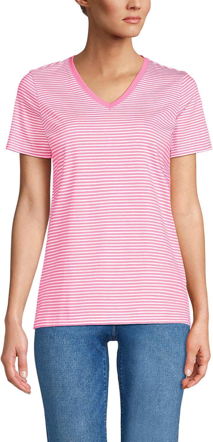 Relaxed Supima Cotton V-Neck T-Shirt for Women - Soft Comfort