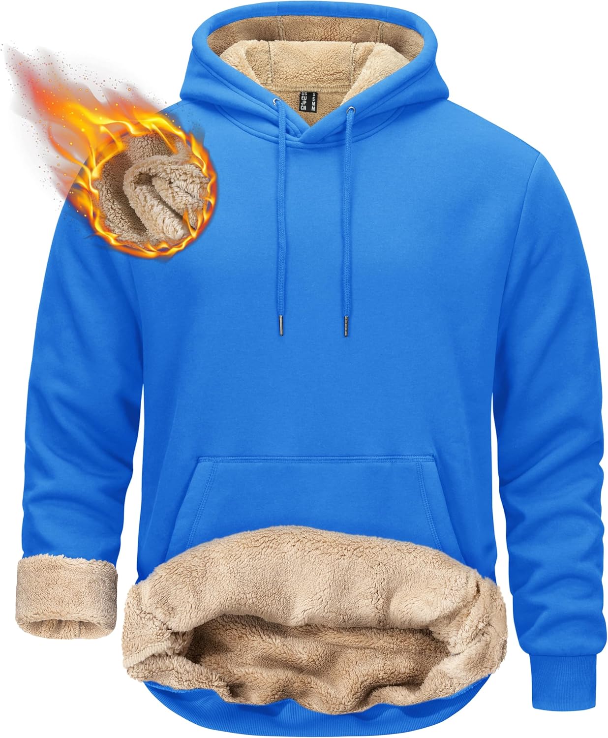 TACVASEN Men's Thick Sherpa Lined Hoodie for Winter Warmth