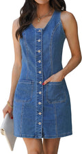 Denim Dresses for Women Sleeveless Stretchy Jean Summer (Style 36S7)