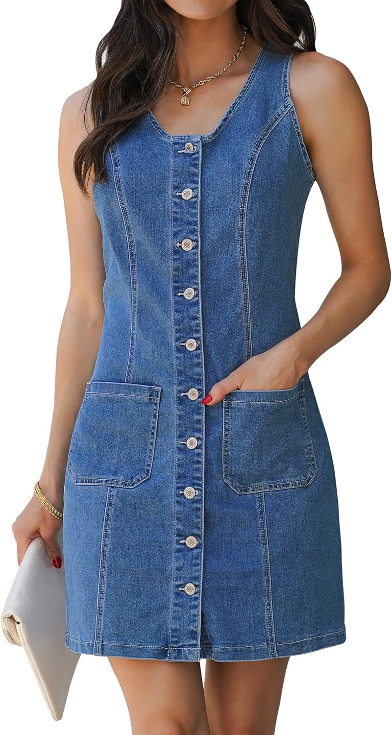 Luvamia Denim Dresses for Women: Casual Sleeveless Summer Style