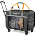 Extra Large Pet Cat Carrier with Wheels - Spacious Rolling Crate