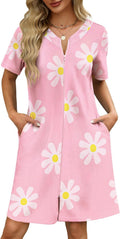 Ekouaer Short Zippered Bathrobe for Women with Cozy Waffle Texture