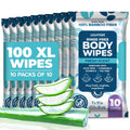 Body Wipes for Adults Bathing No Rinse 100pc XL - Extra Thick Full