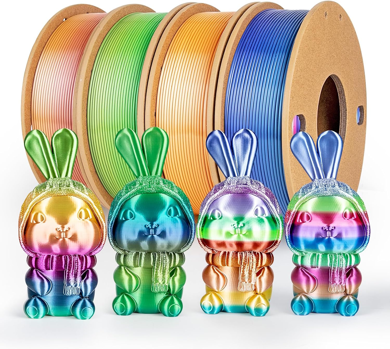 Silk Rainbow PLA Filament 1.75mm for Stunning 3D Prints