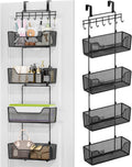 Over The Door Organizer Hanging with 4 Metal Baskets - Space Saving