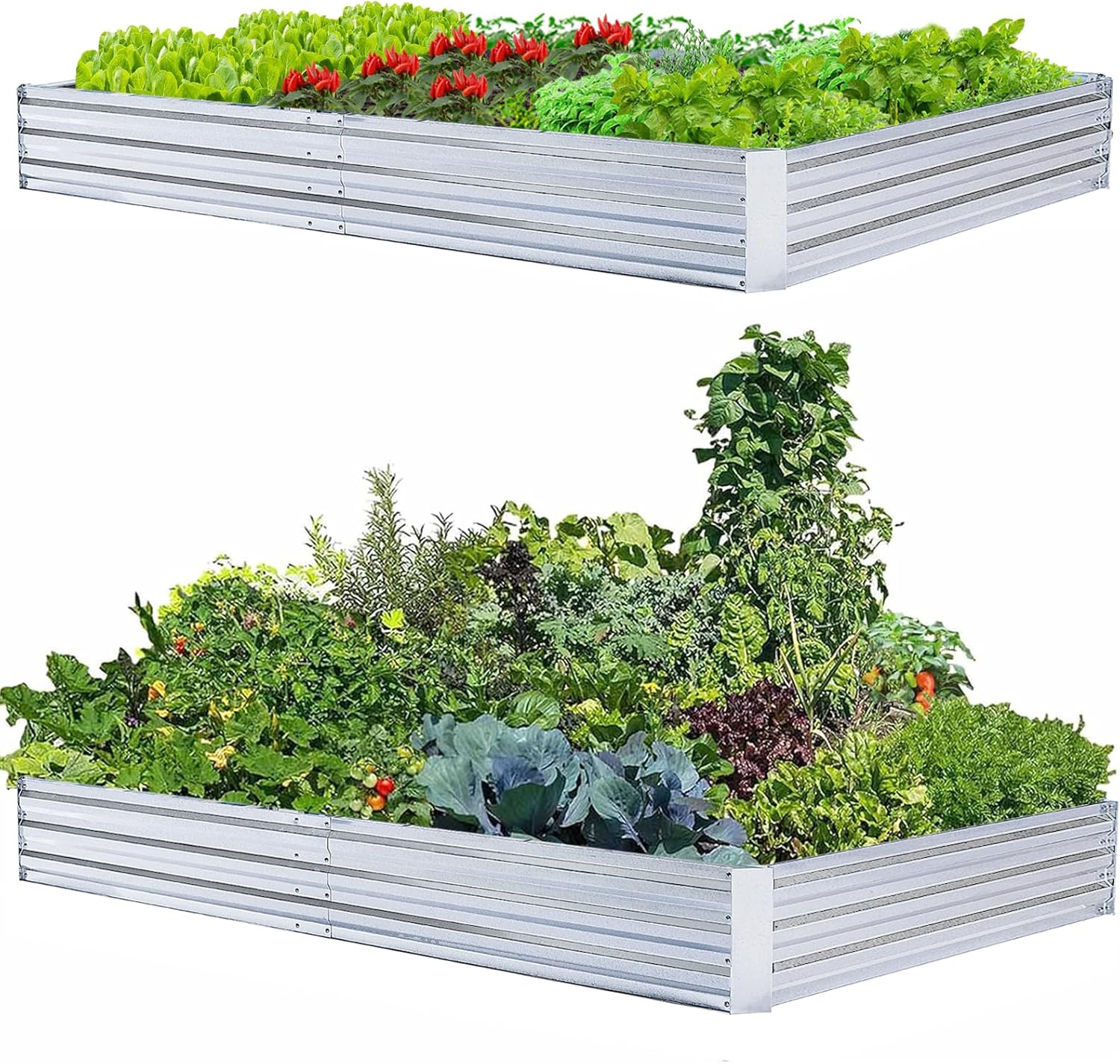 Galvanized Raised Garden Beds for Vegetables - Large Metal Planter