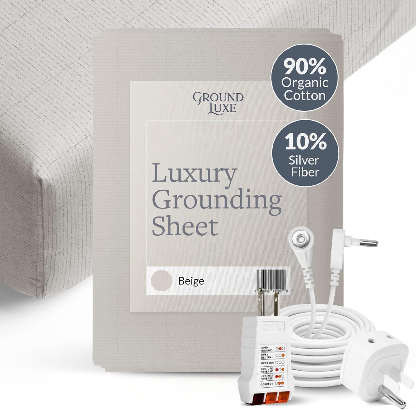 GroundLuxe Organic Fitted Grounding Sheet for Full Size Bed