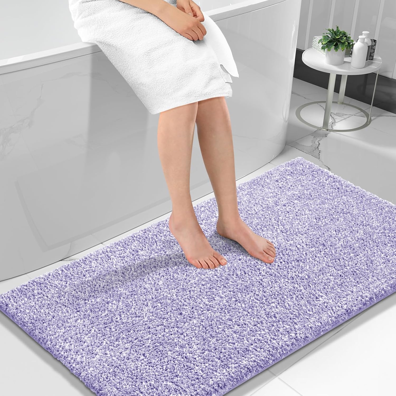 Yimobra Long Bathroom Rug Non Slip Washable Soft Microfiber Mat