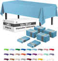 Party Solids Sky Blue Rectangular Plastic Tablecloth 54x108 in - Pack