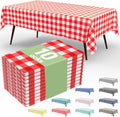 Gingham Disposable Table Cloth 54 x 108 in - Pack of 10, Waterproof