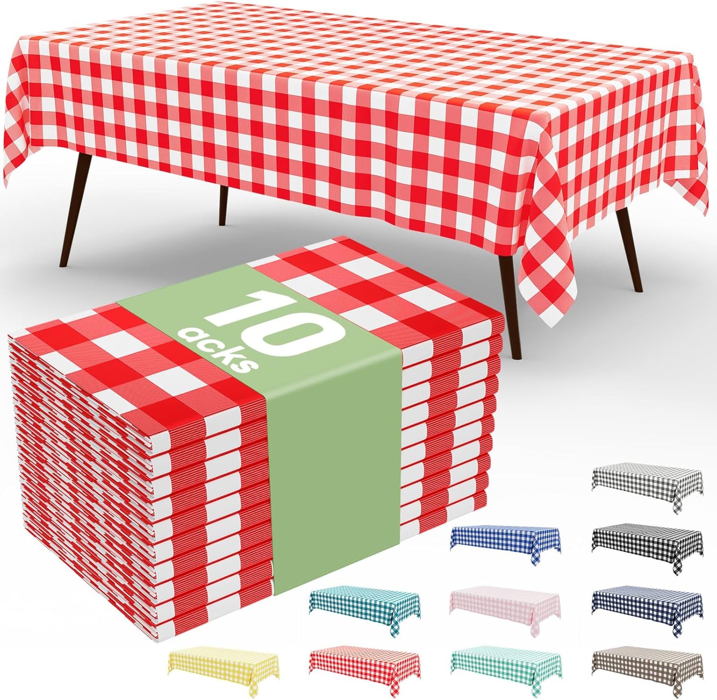 Gingham Disposable Table Cloths for Parties and Picnics