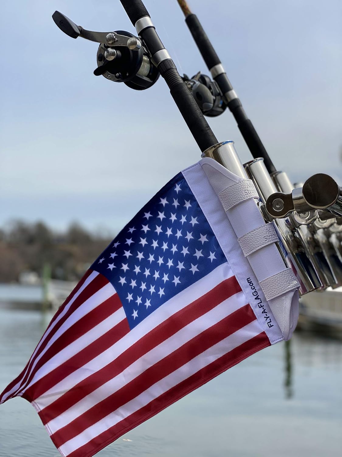 American Flag by Fly-a-Flag for Rod Holders and Vertical Posts