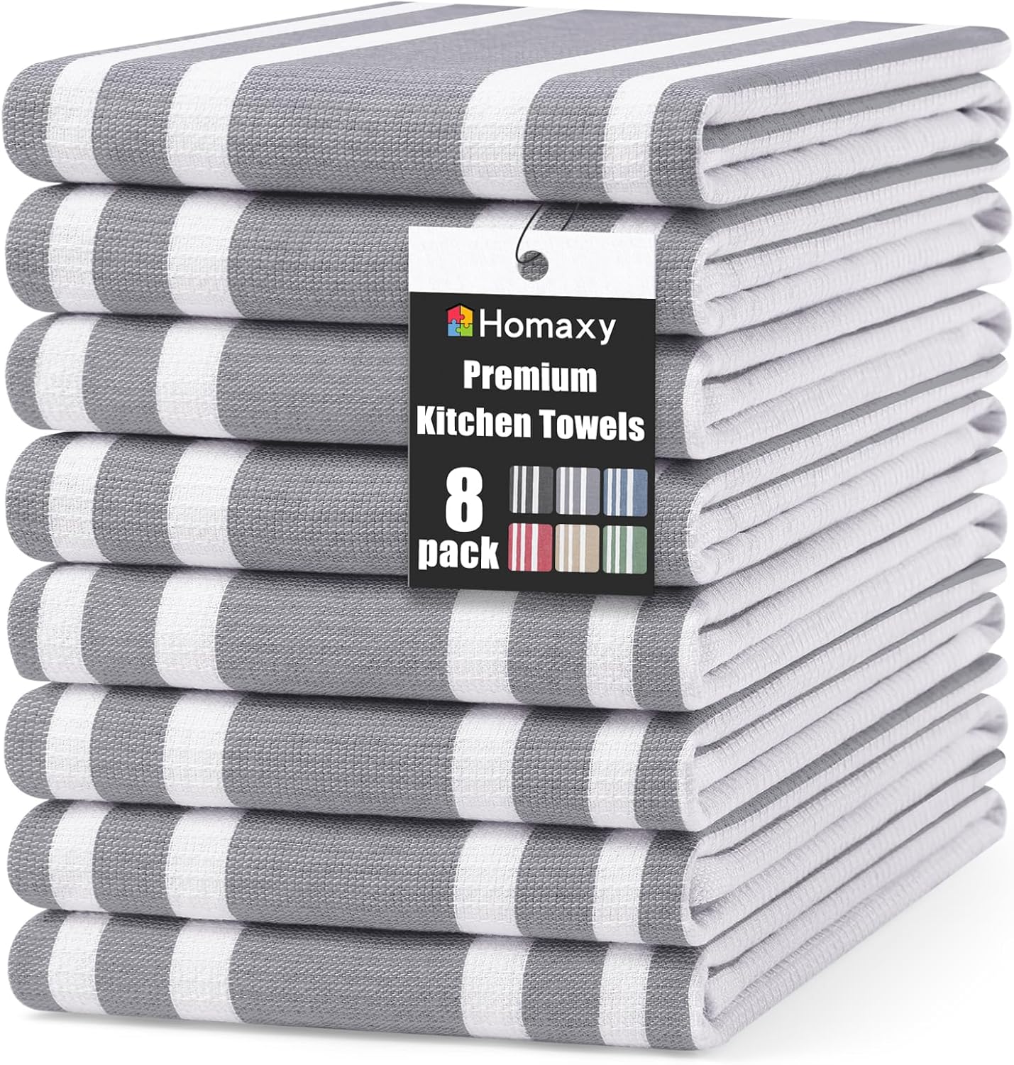 Homaxy Premium Kitchen Towels Set of 8, Highly Absorbent Cotton