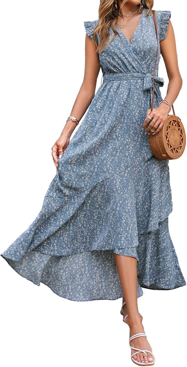 BTFBM Summer Floral Maxi Dress for Women - Perfect Vacation Wear