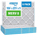 Aerostar 19 7/8 x 21 1/2 x 1 MERV 8 Pleated Furnace Filter - 6 Pack