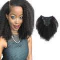 Afro Curly Clip In Hair Extensions 4C 4A Style - Thick Natural Black