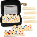 Rummy Cube 8 Player Edition with 8 Wooden Racks - Travel Friendly