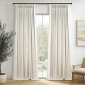 Topfinel Pinch Pleated Full Blackout Linen Curtains 84 in - Complete